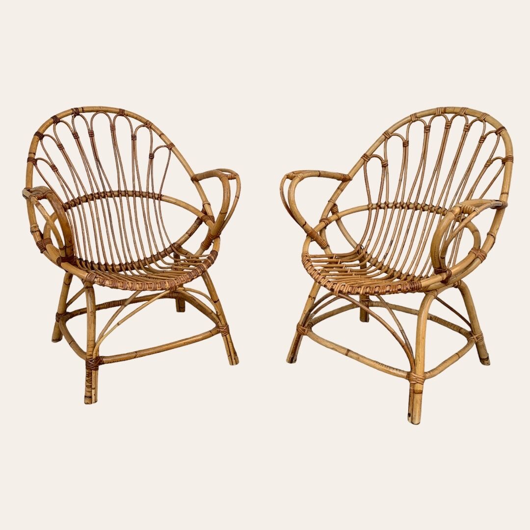 Pair of vintage shell armchairs 1950