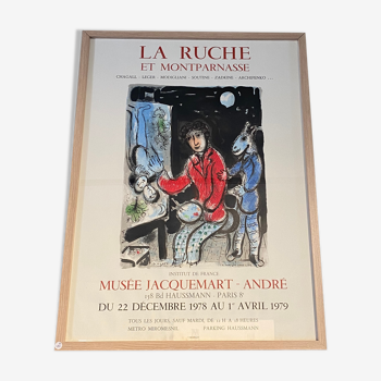 Affiche ancienne lithographie Marc Chagall La Ruche