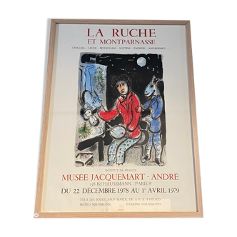 Affiche ancienne lithographie Marc Chagall La Ruche