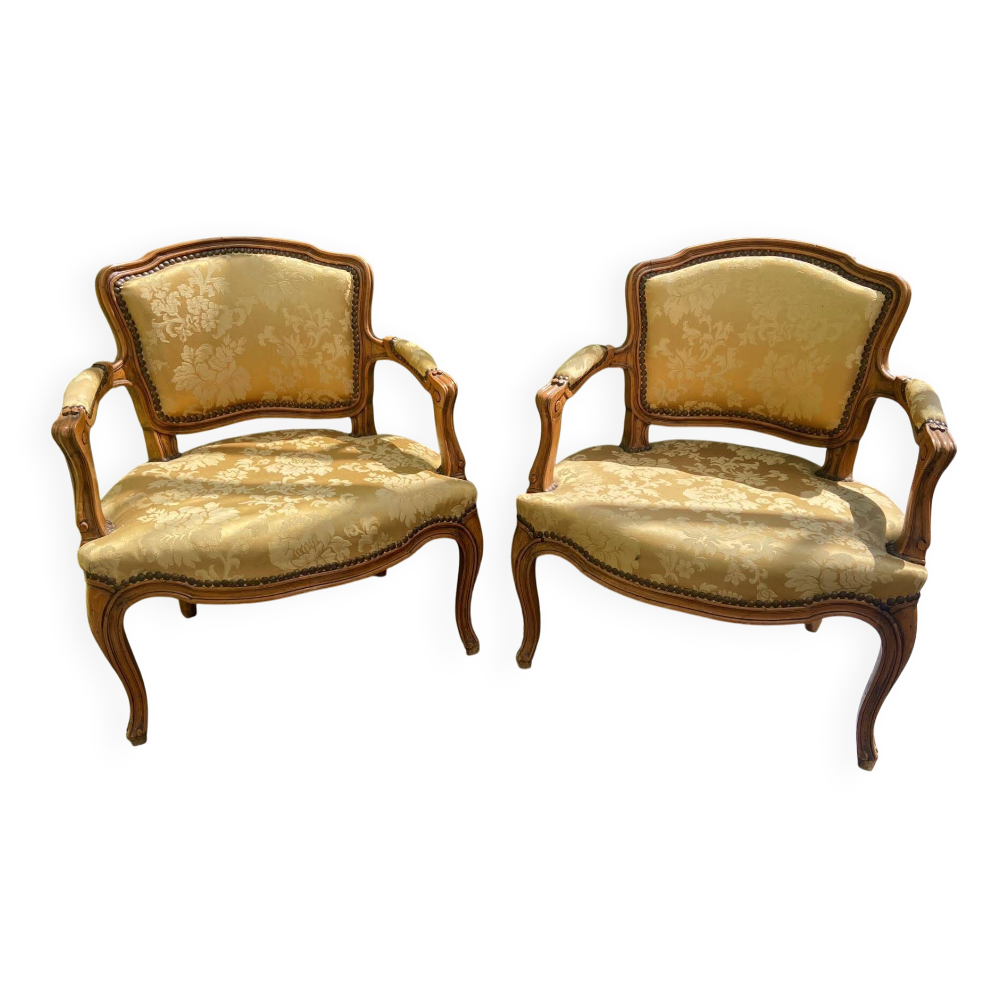 Pair of children's cabriolet armchairs in Louis XV style