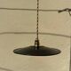 2 vintage enamelled sheet metal pendant lights