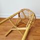 Vintage rattan stool in bohemian retro style - 1950s/1960s -