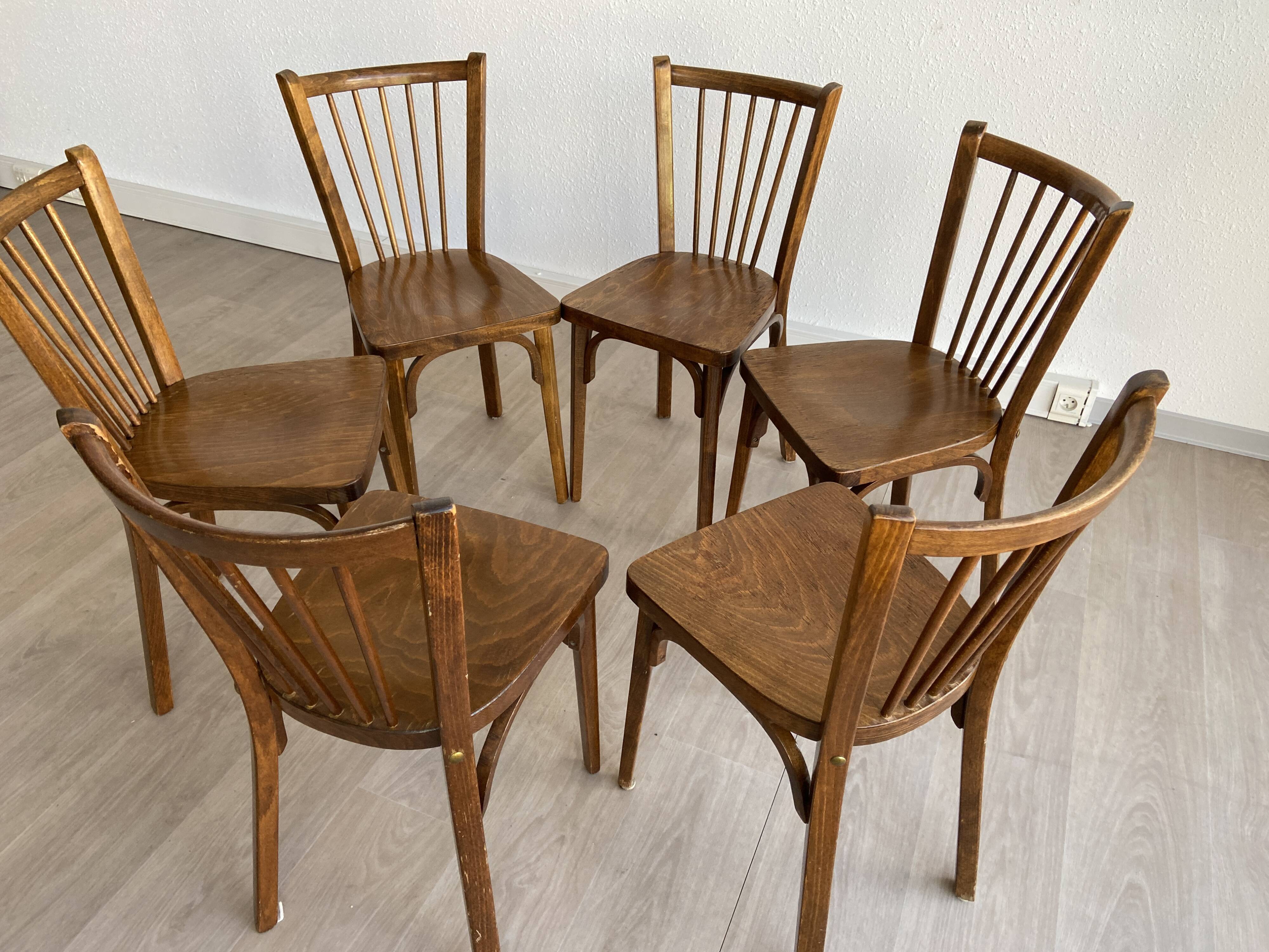 Set of 6 bistro chairs Baumann 60s