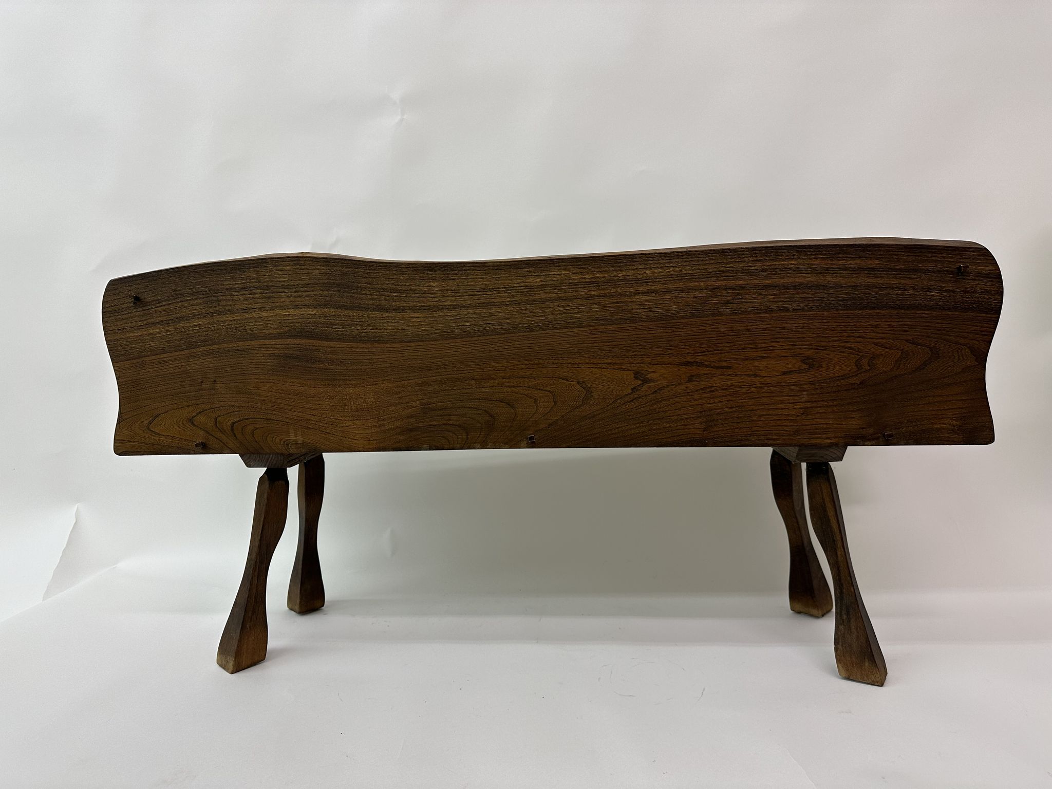 Brutalist solid wooden flower plante, 1970's