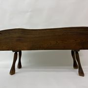 Brutalist solid wooden flower plante, 1970's