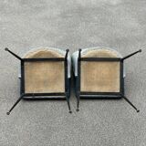 Set of blue dining chairs, Italy, 1950s