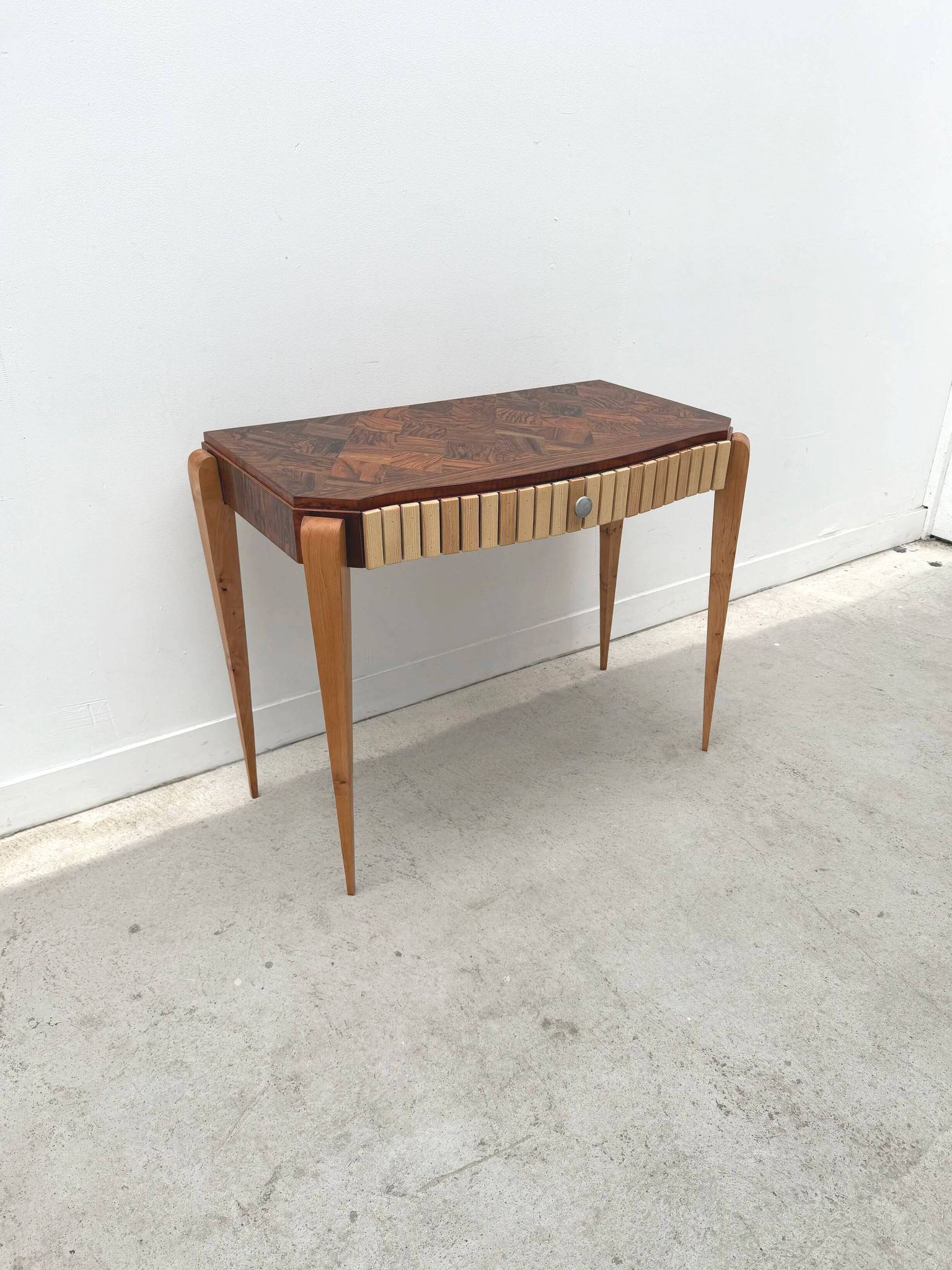 Art Deco console in different types of wood, France 1940