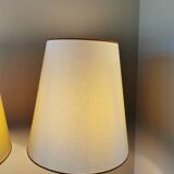 Pair of vintage twisted wood lamps