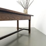 Authentic French farmhouse table from 1890 in solid oak with two drawers.
