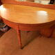 Napoleon III half-moon table in cherry and leather