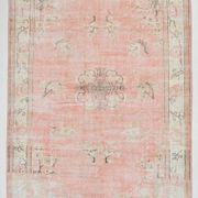 6x9 Turkish Soft Pink Bordered Vintage Rug, 191x282Cm