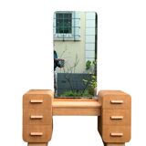 Art Deco dressing table in raw oak produced by Tatra Nabytok Czechoslovakia 1950