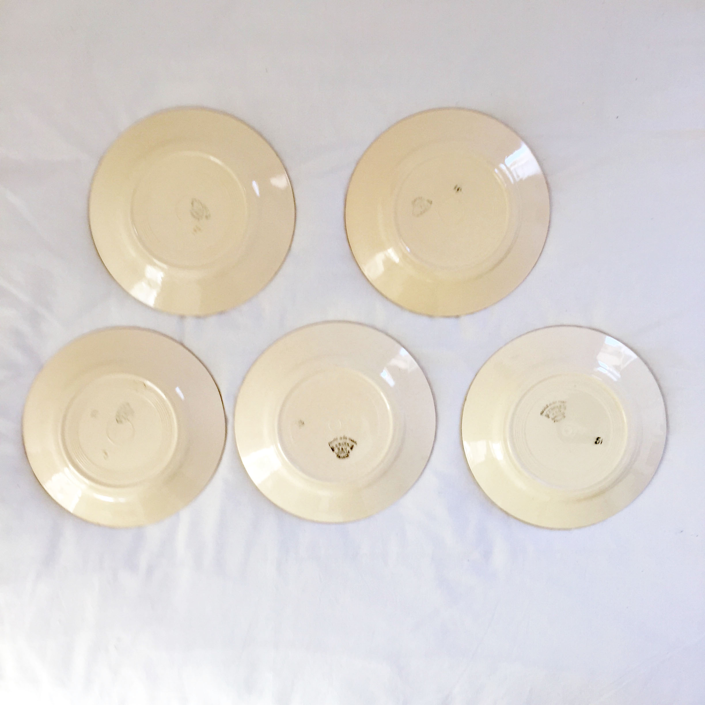 5 K-G Lunéville dessert plates