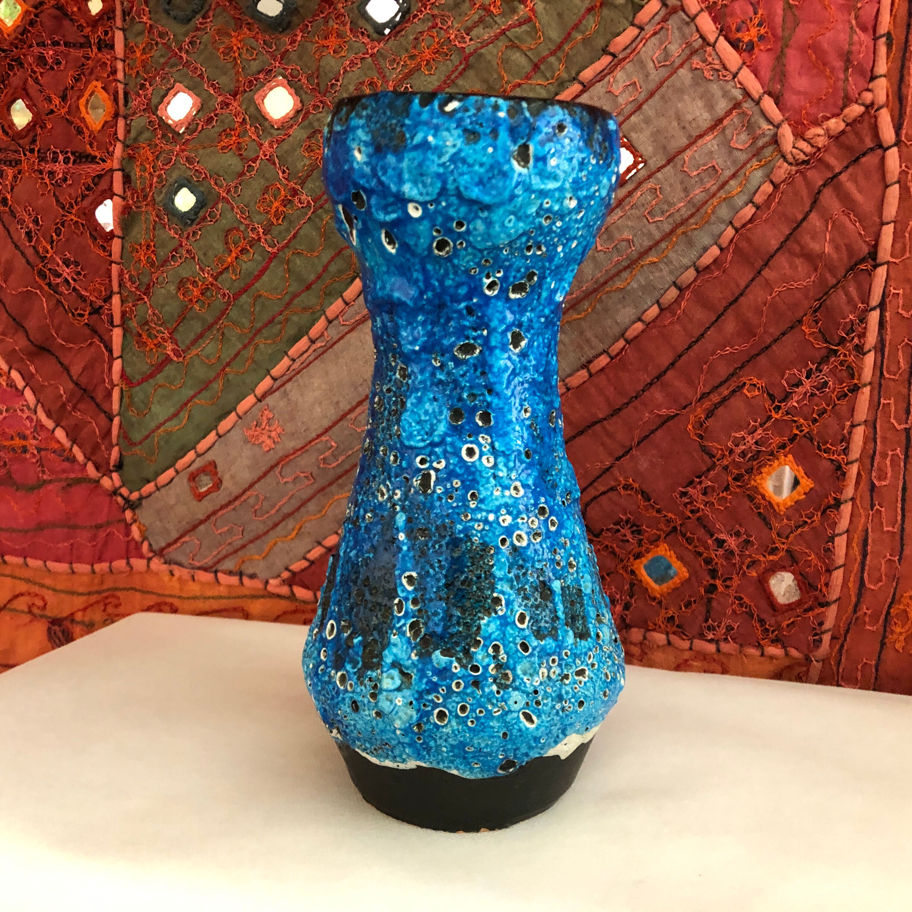 Vintage Seafoam Blue Artisan Vase