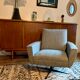Vintage swivel cube armchair