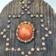 Ancient brutalist oriental wooden mirror 23x53cm