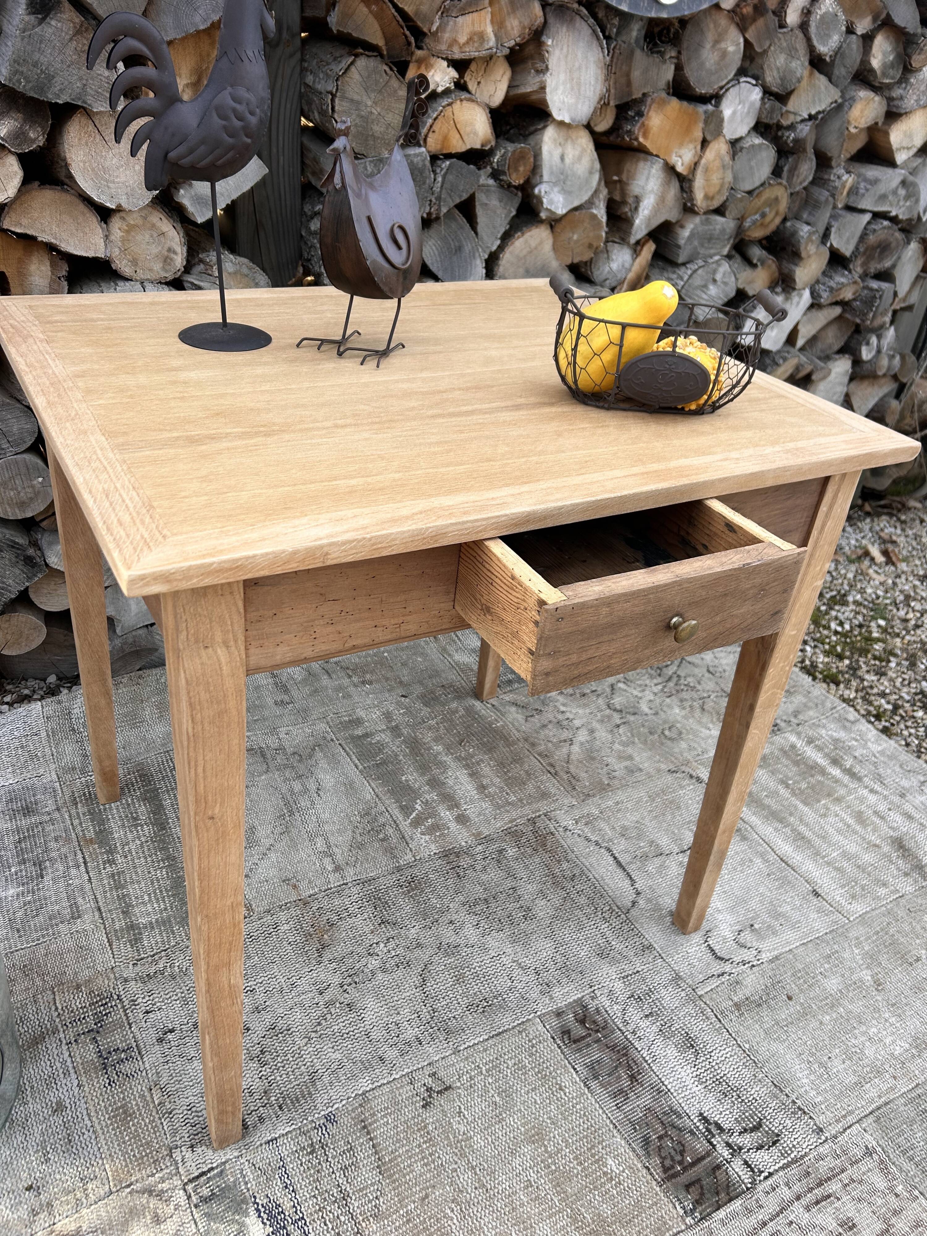 Renovated wooden farmhouse table