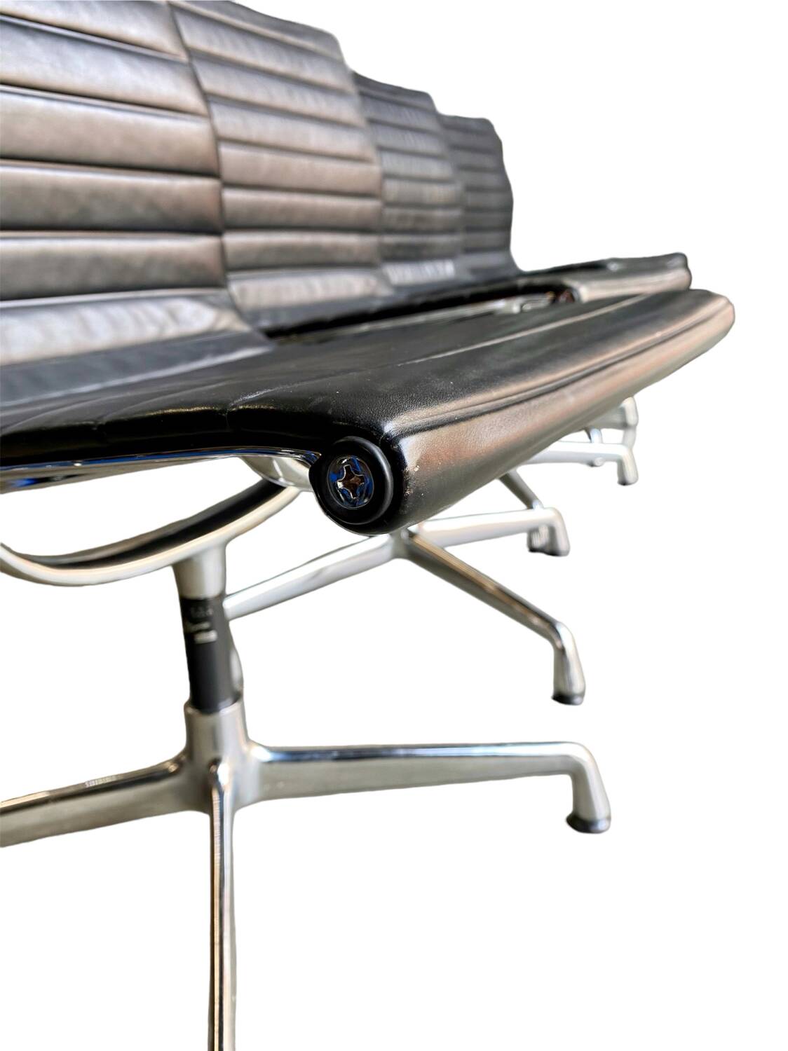 Eames Vitra chaise d'appoint en cuir alu lot de quatre