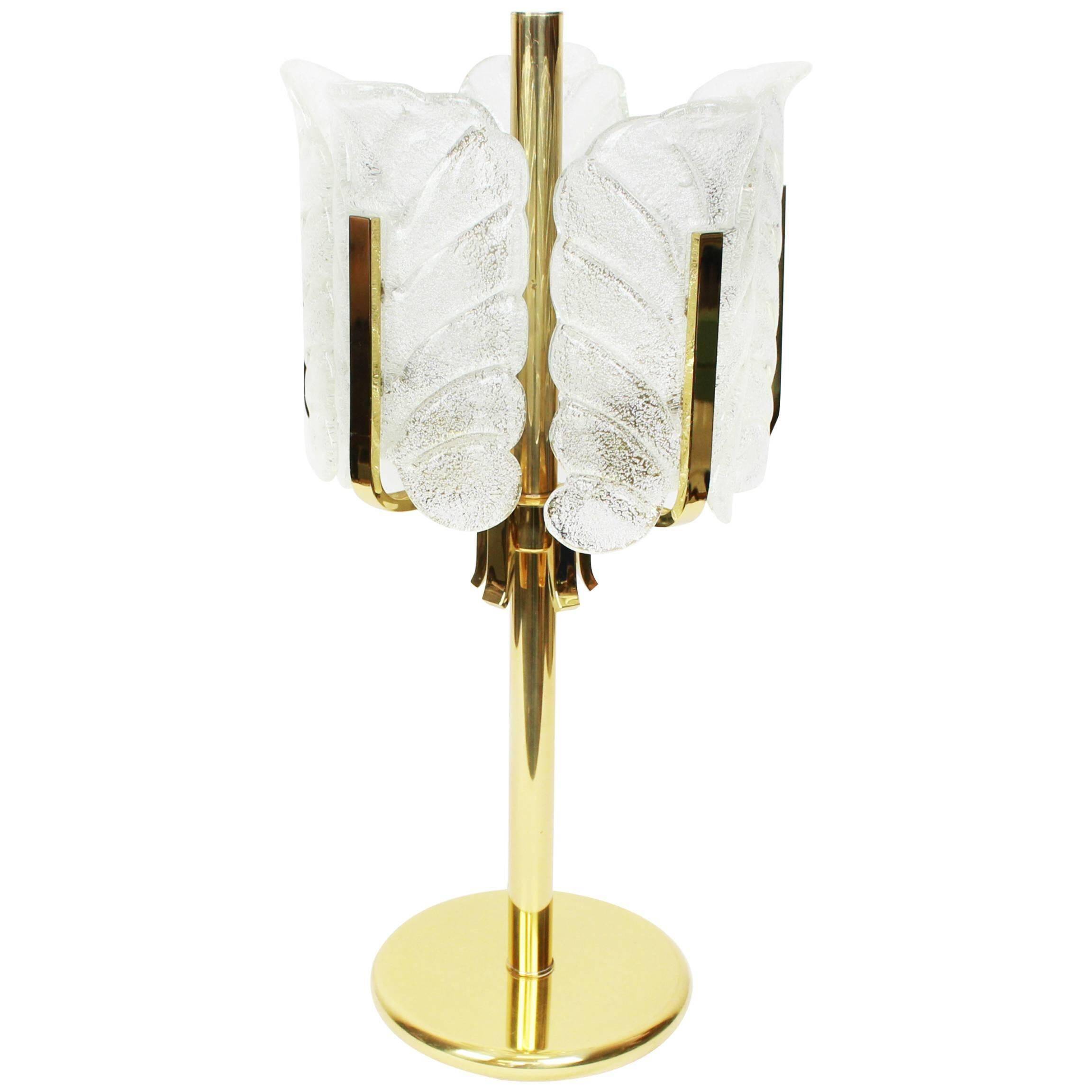 Lamp by Carl Fagerlund for Orrefors, Murano glass leaves, 1960s.