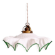 Art Deco pendant light in scalloped white opaline, 1920-30