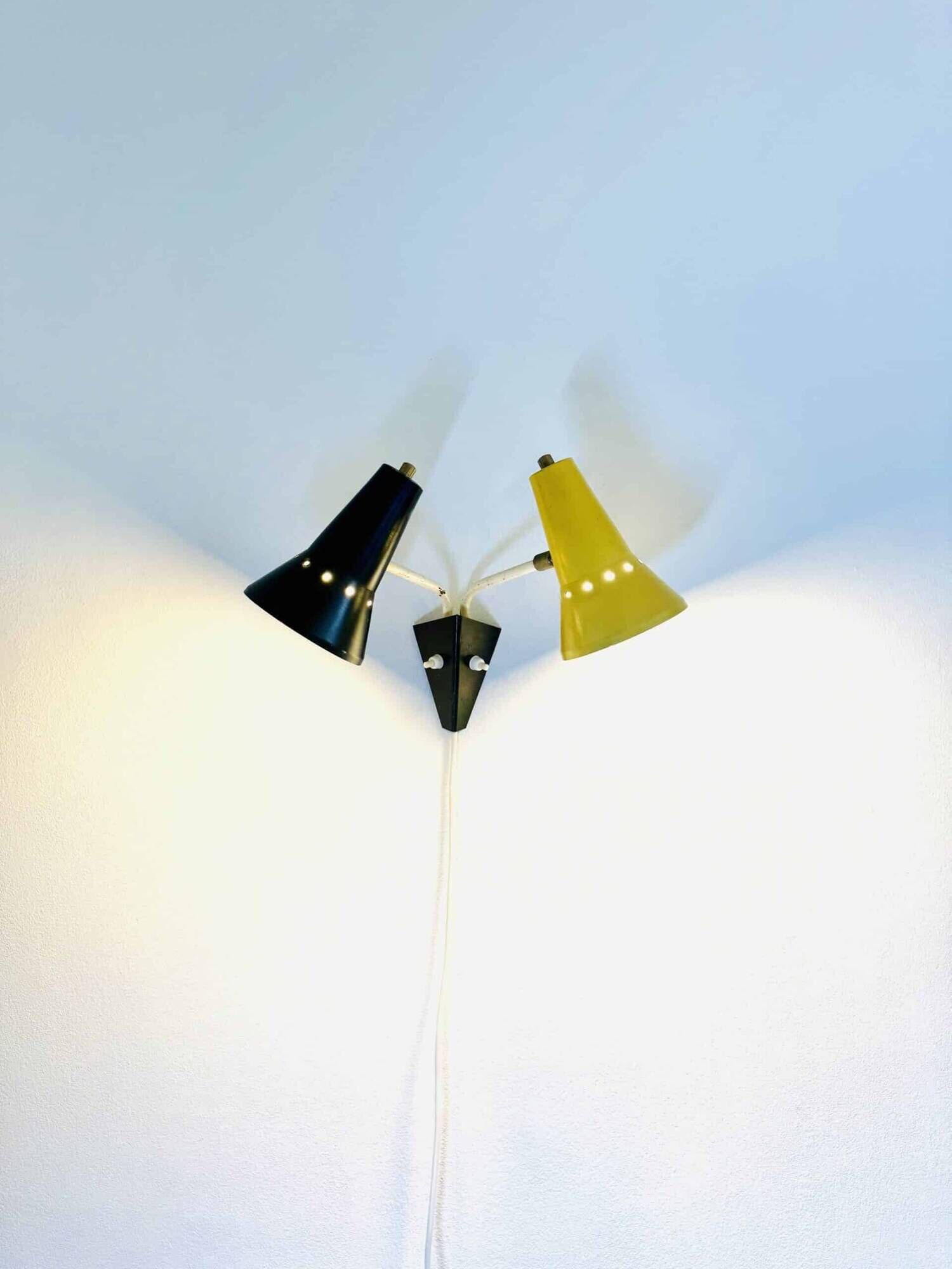 Double Cone Wall Lamp By J.J.M. Hoogervorst For Anvia Nederland, The Netherlands Early 1950S