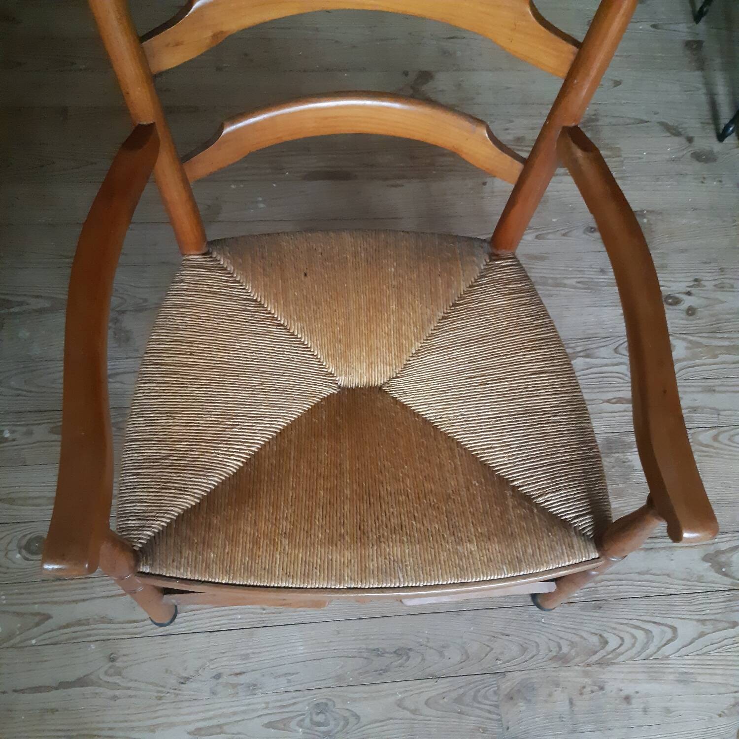 Large straw armchair