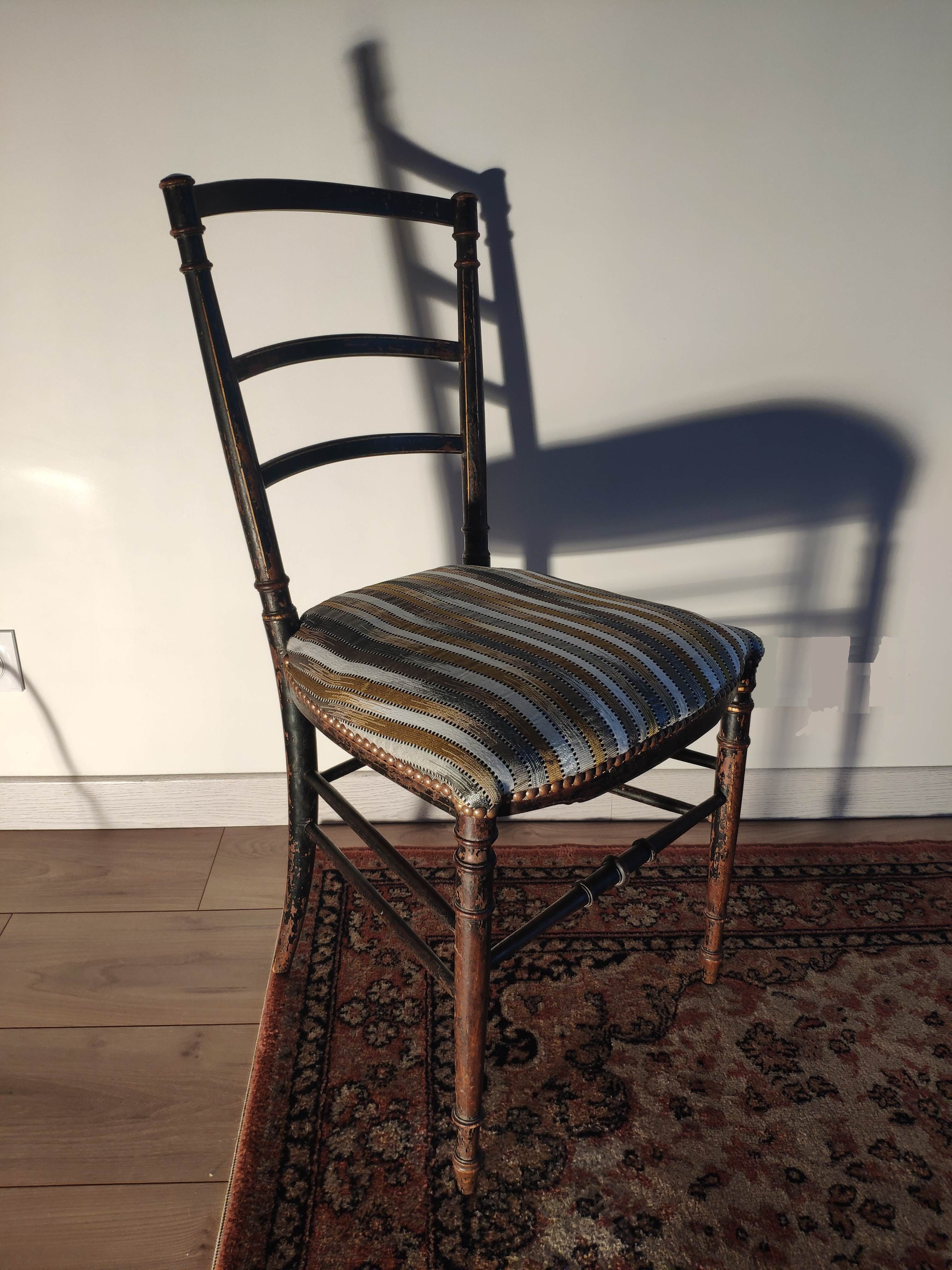 Chaise de chambre Napoléon III bois noirci
