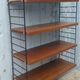 Wall shelf in Teak veneer and black metal, Nisse Strinning, 60s