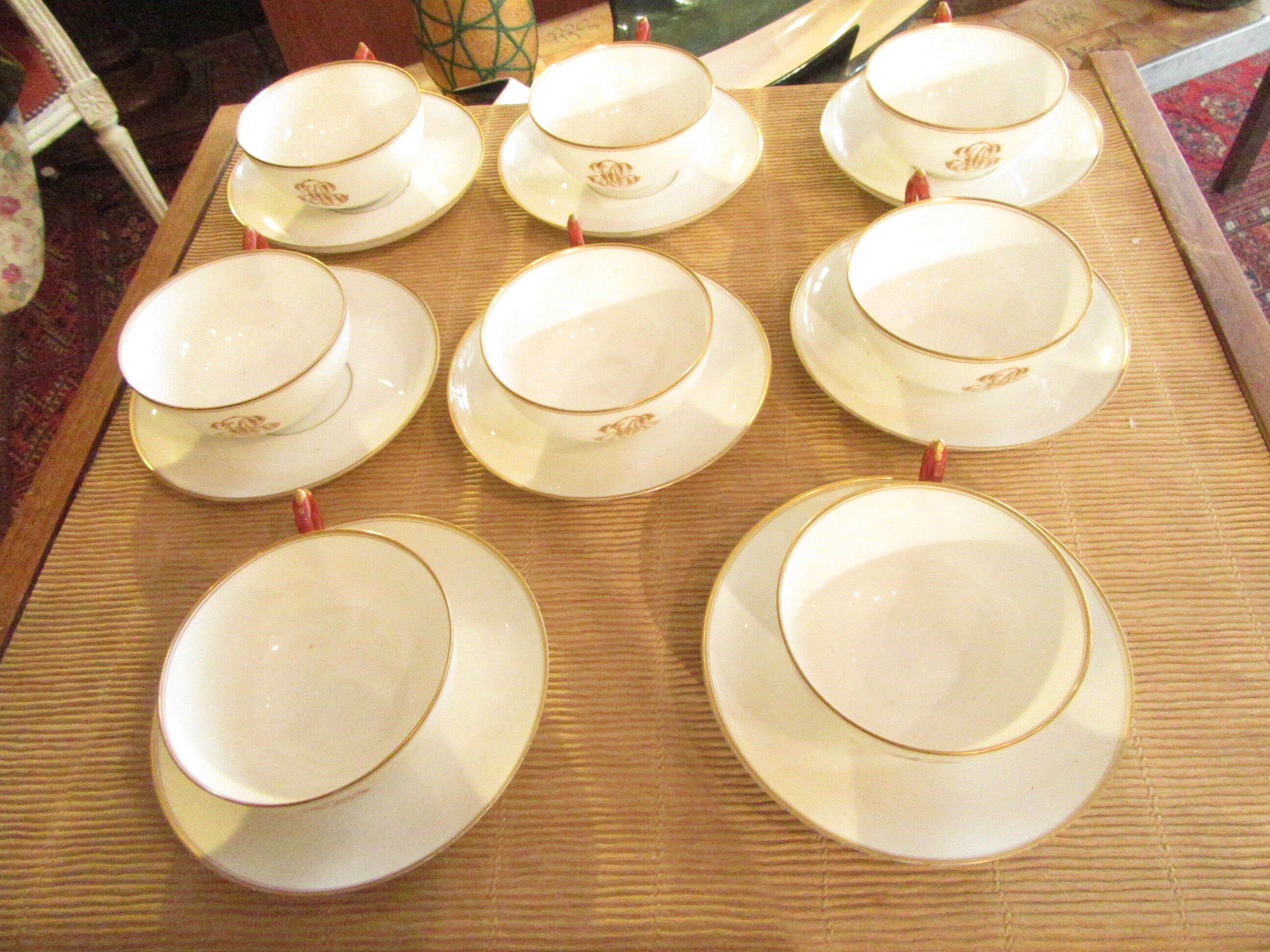 Porcelain cups- batch of 8 - early 20th