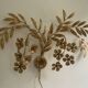 Hollywood regency Style Metal Gold Wall Light Sconce Floral 1970s, by Ledungs