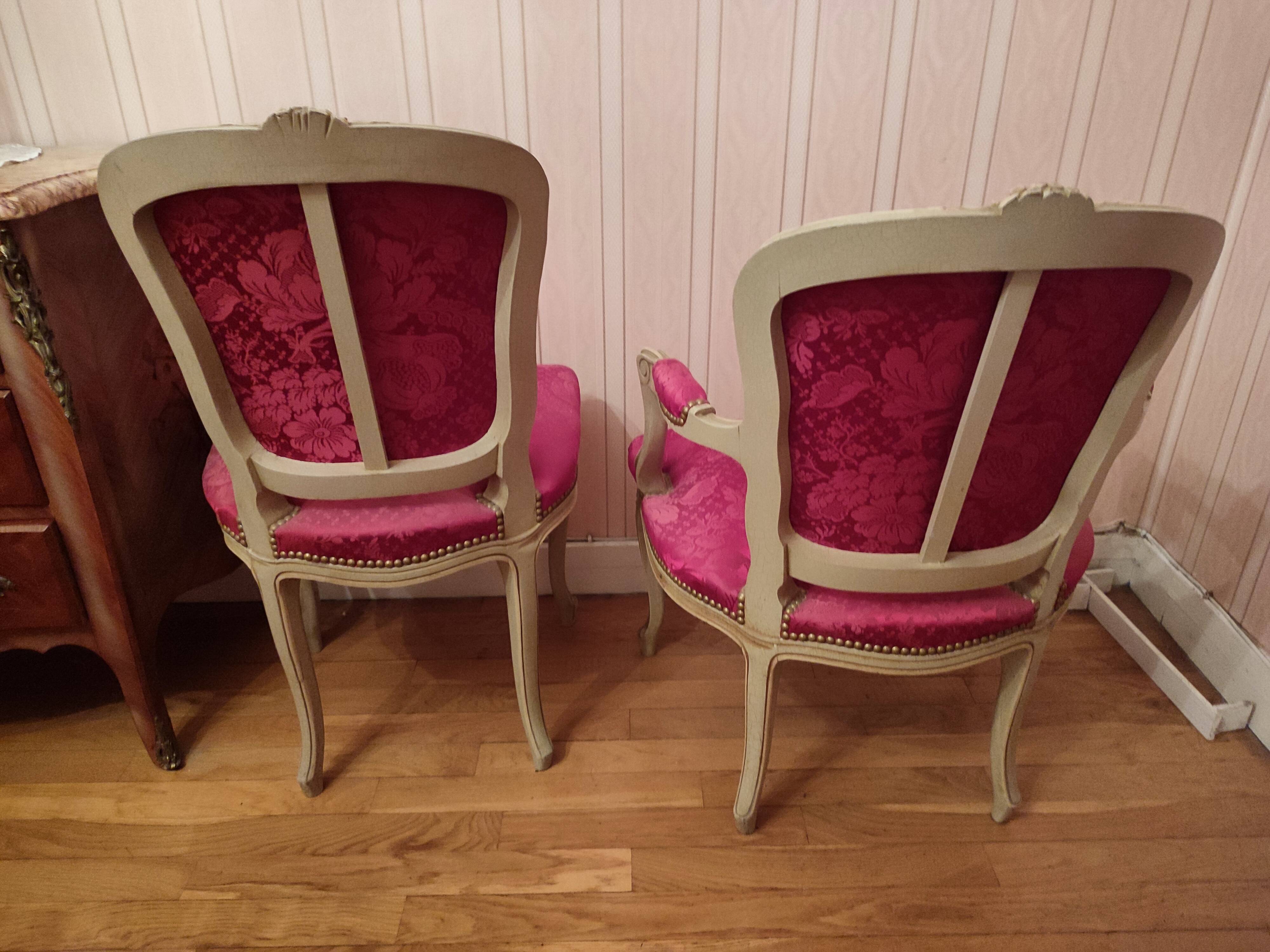 Pair of Louis XV amrchairs