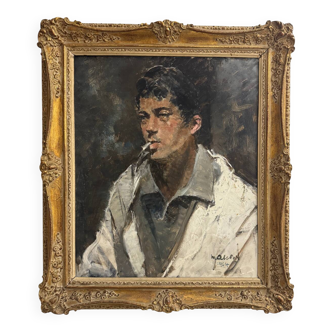 Portrait painting of Armand Massonet 1964