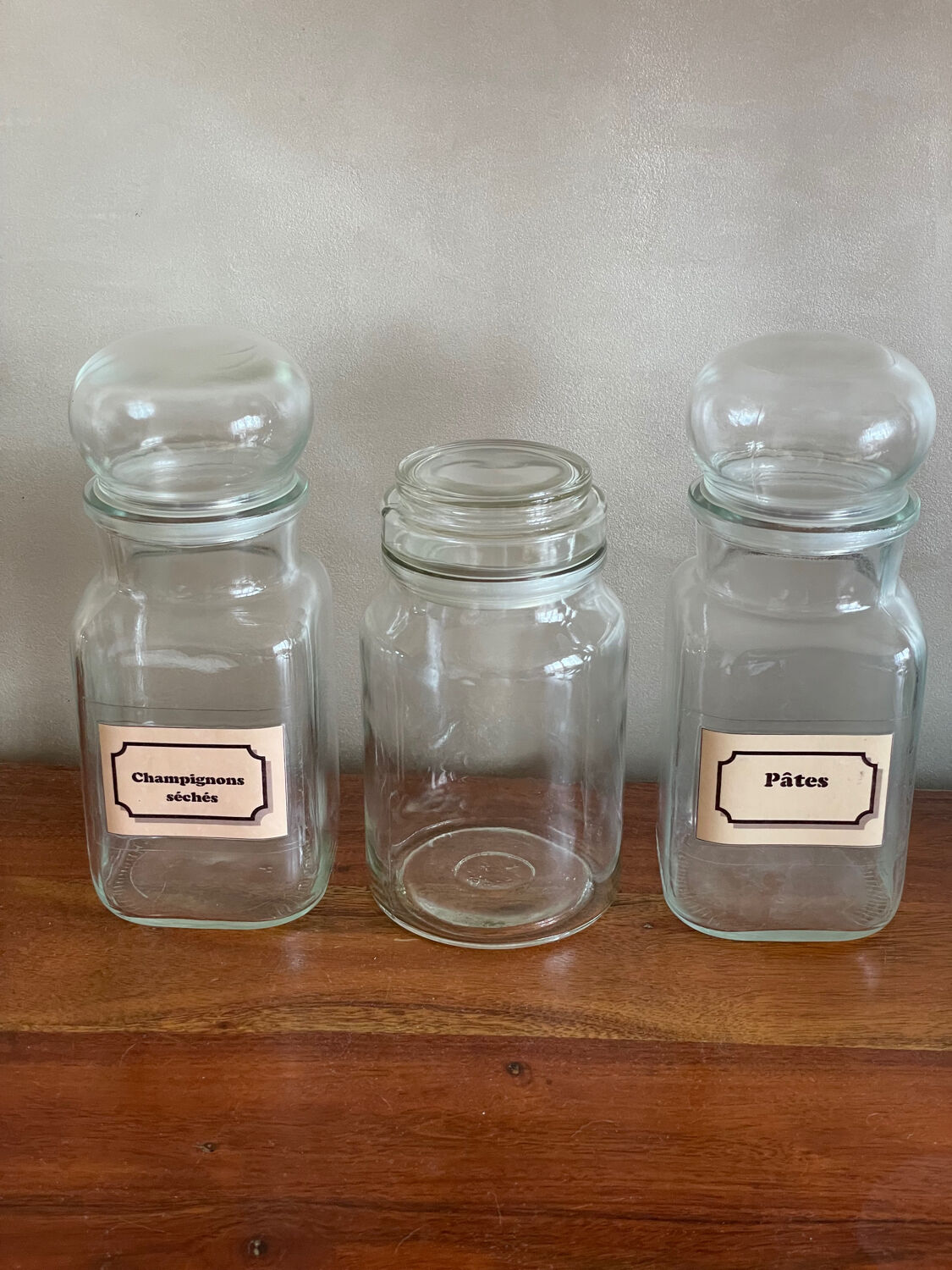 Trio de bocaux pots apothicaire