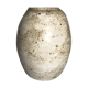Vase boule grès émaillé beige années 60 vintage