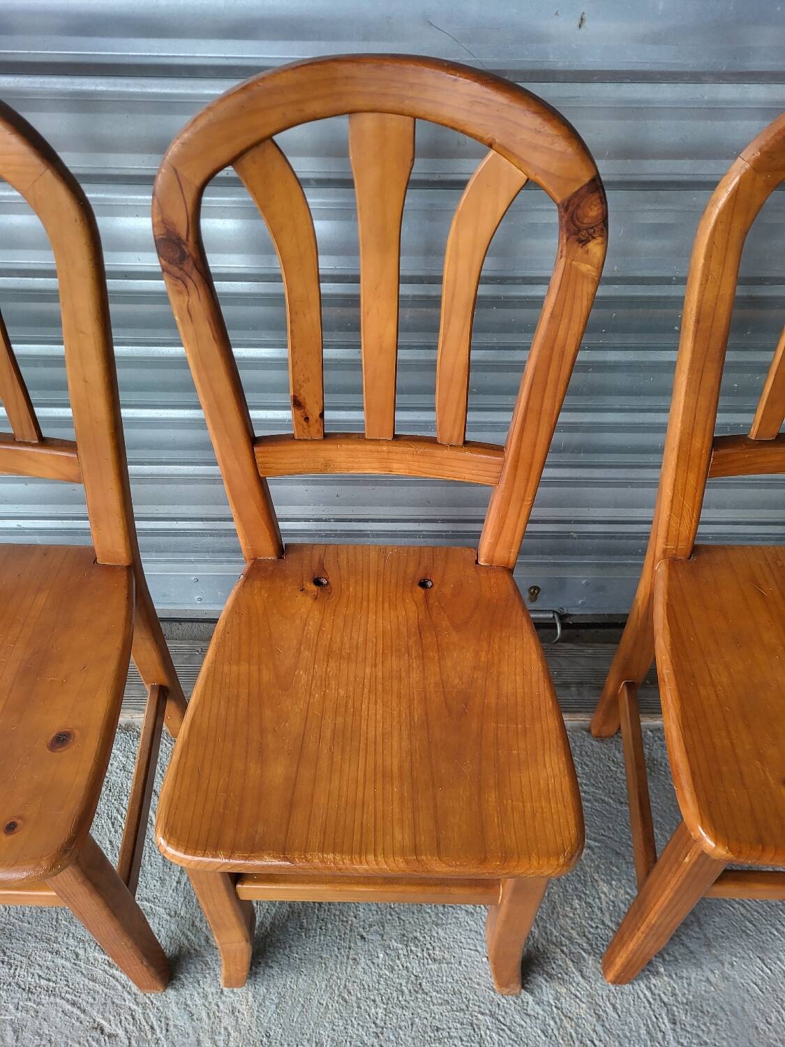 Set of 4 vintage solid wood chairs