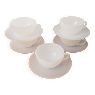 Set of 5 small cups and saucers Arcopal
