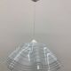 Mid-century minimalist folded glass hanging lamp, 1980’s