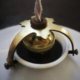 Ancienne suspension baladeuse en opaline blanche art déco 1930 ø 24.7 cm