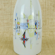 Porcelain vase hutschenreuther 1950s handpainted motif mediterranean city