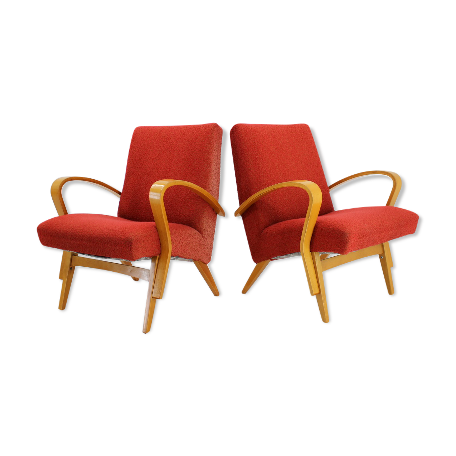 1960s Frantisek Jirak Bentwood Lounge chairs, set of 2