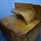 1930s Art Deco nightstands in walnut finish, Czechoslovakia