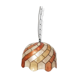 Beige and orange mother-of-pearl pendant light