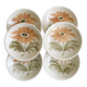 6 soup plates with floral decoration, Sarreguemines earthenware, hand painted.