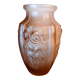 Art Deco vase, moulded satin pink glass.