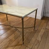 Marble and brass coffee table