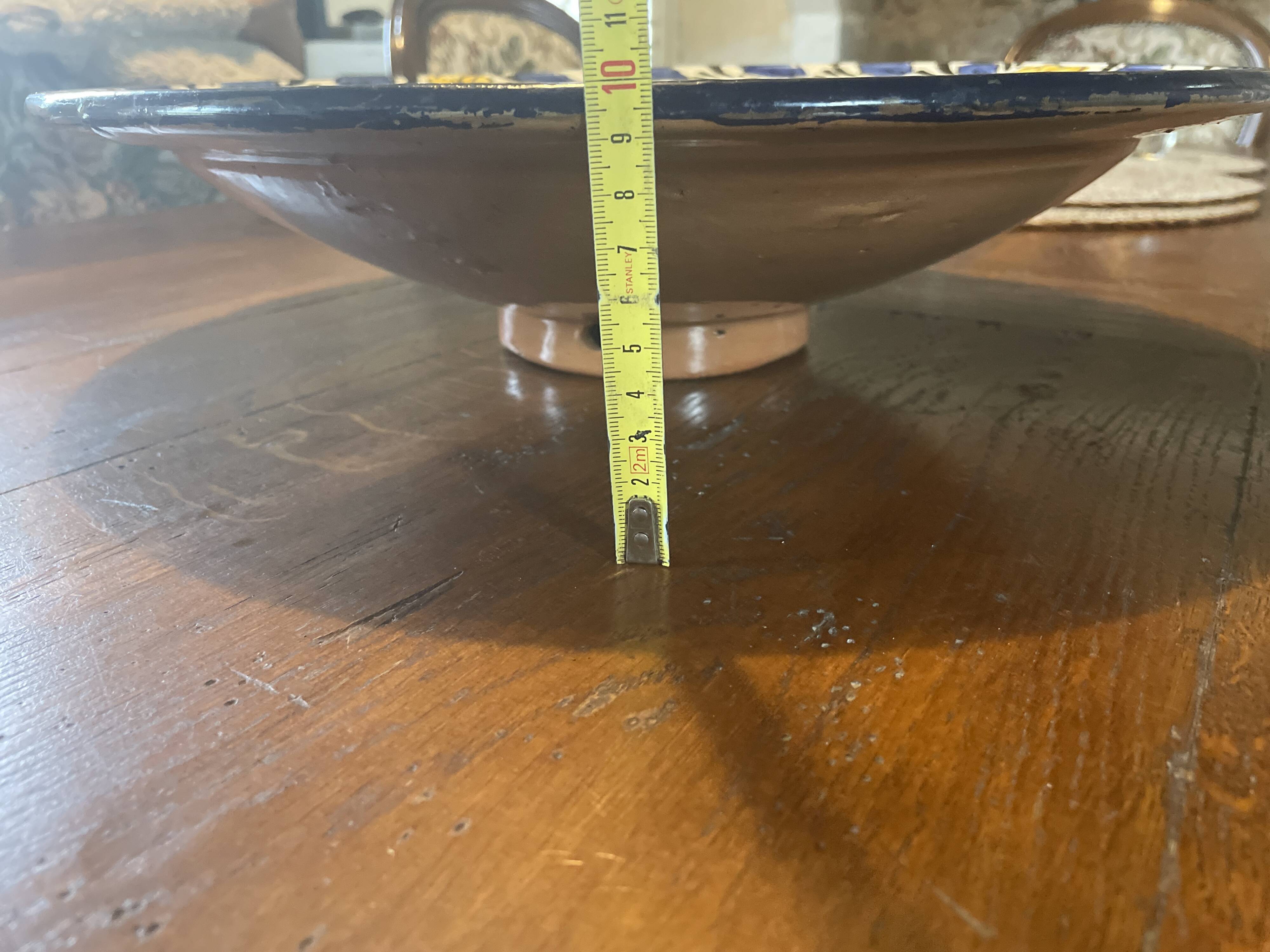 Large Moroccan Deep Plate Safi Signed