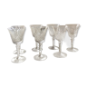 7 sévres crystal wine glasses