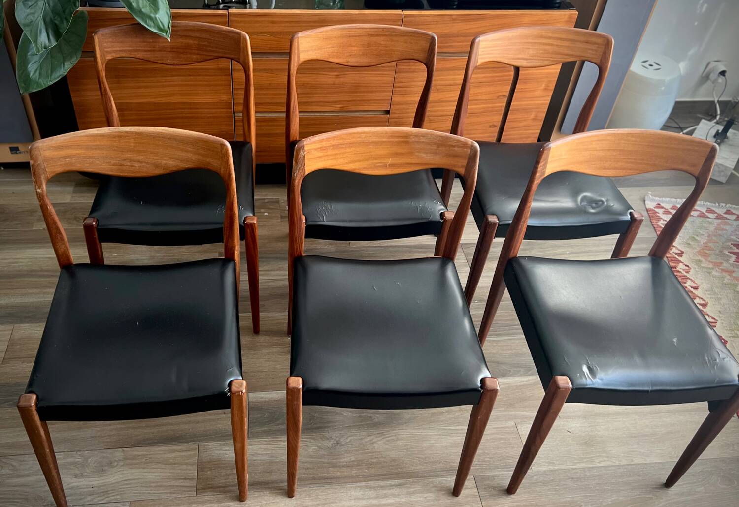 Set of 6 Roche Bobois chairs, 1960