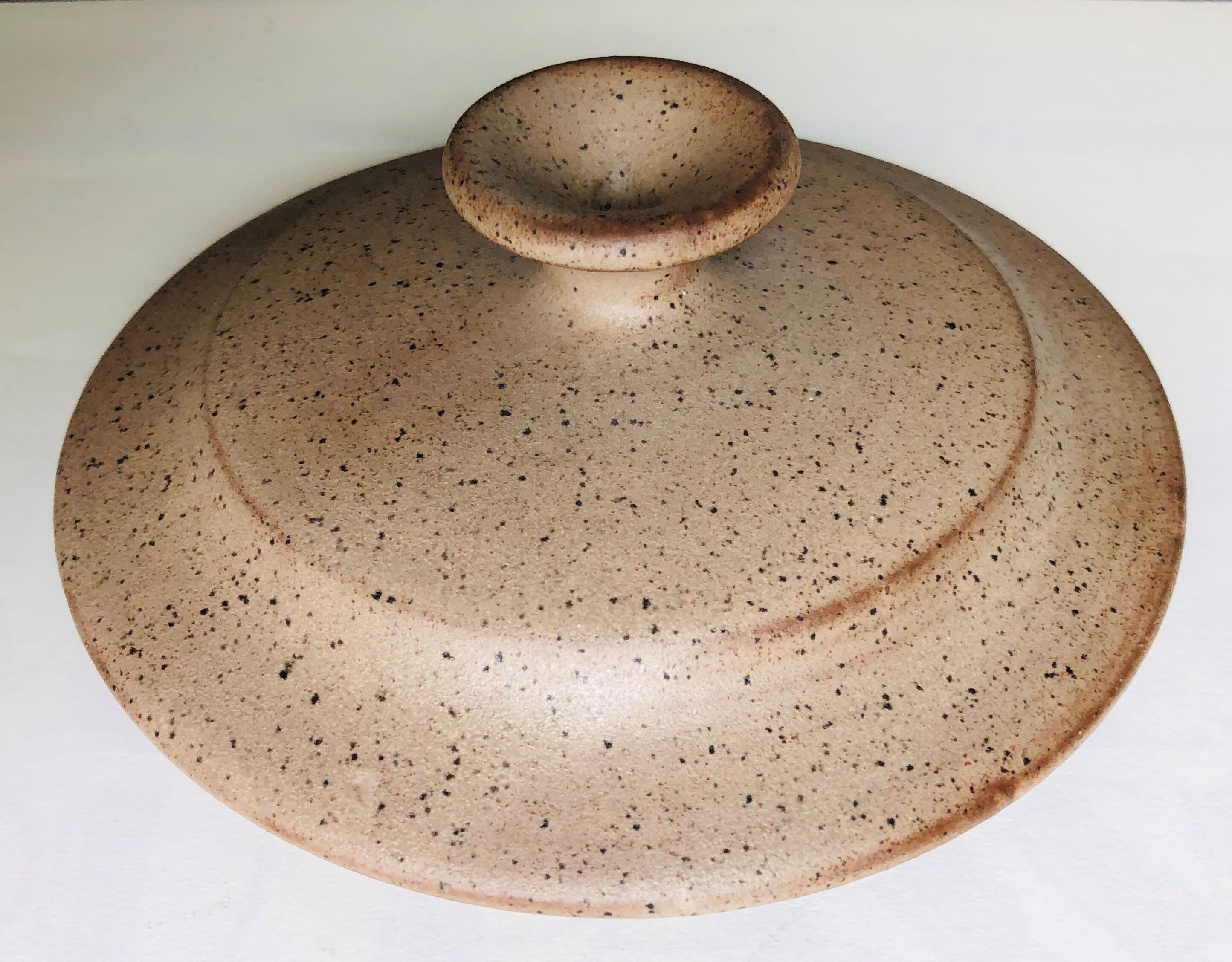 Covered terracotta pot