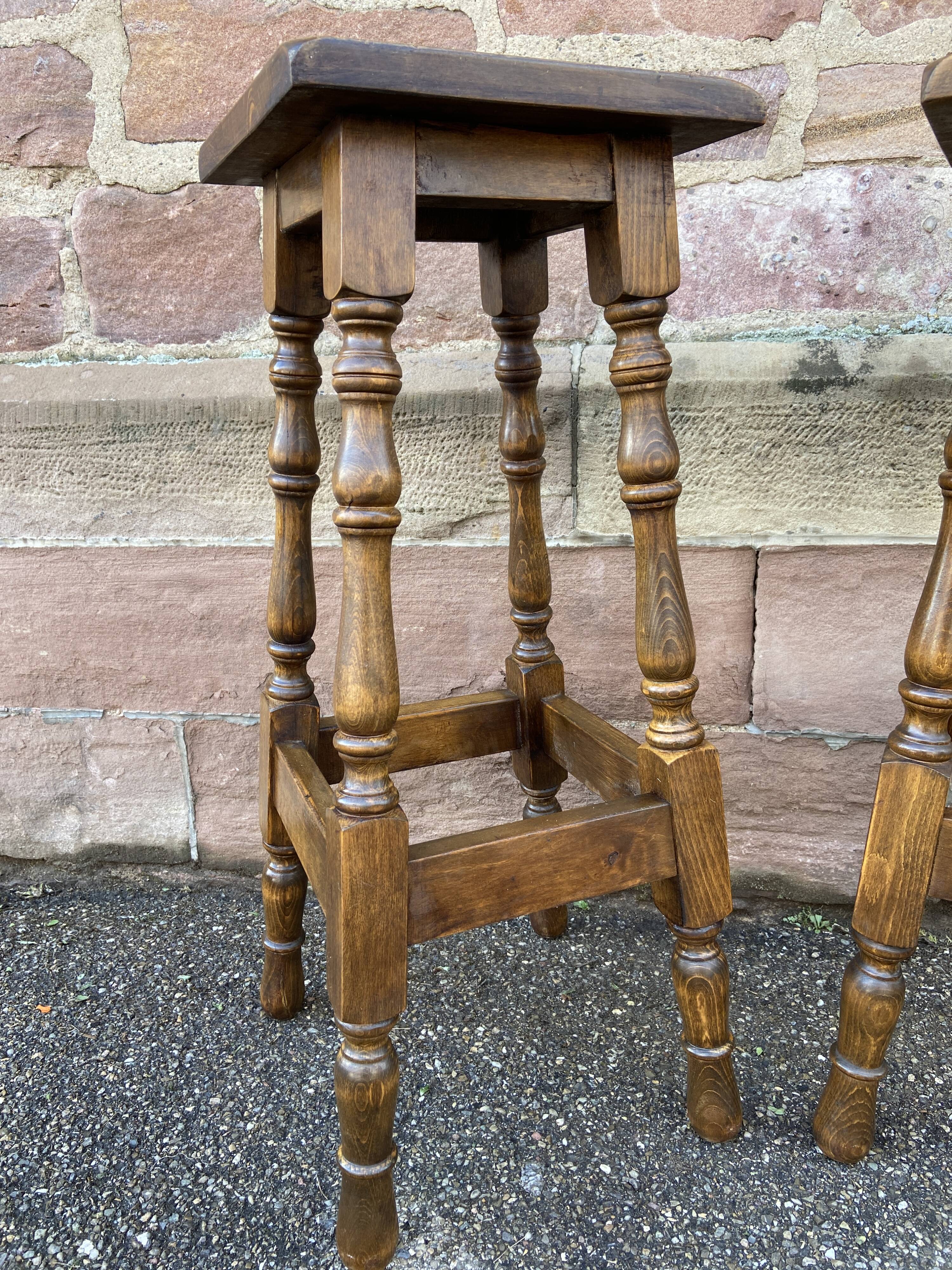 paire de Tabourets de bar bois vintage